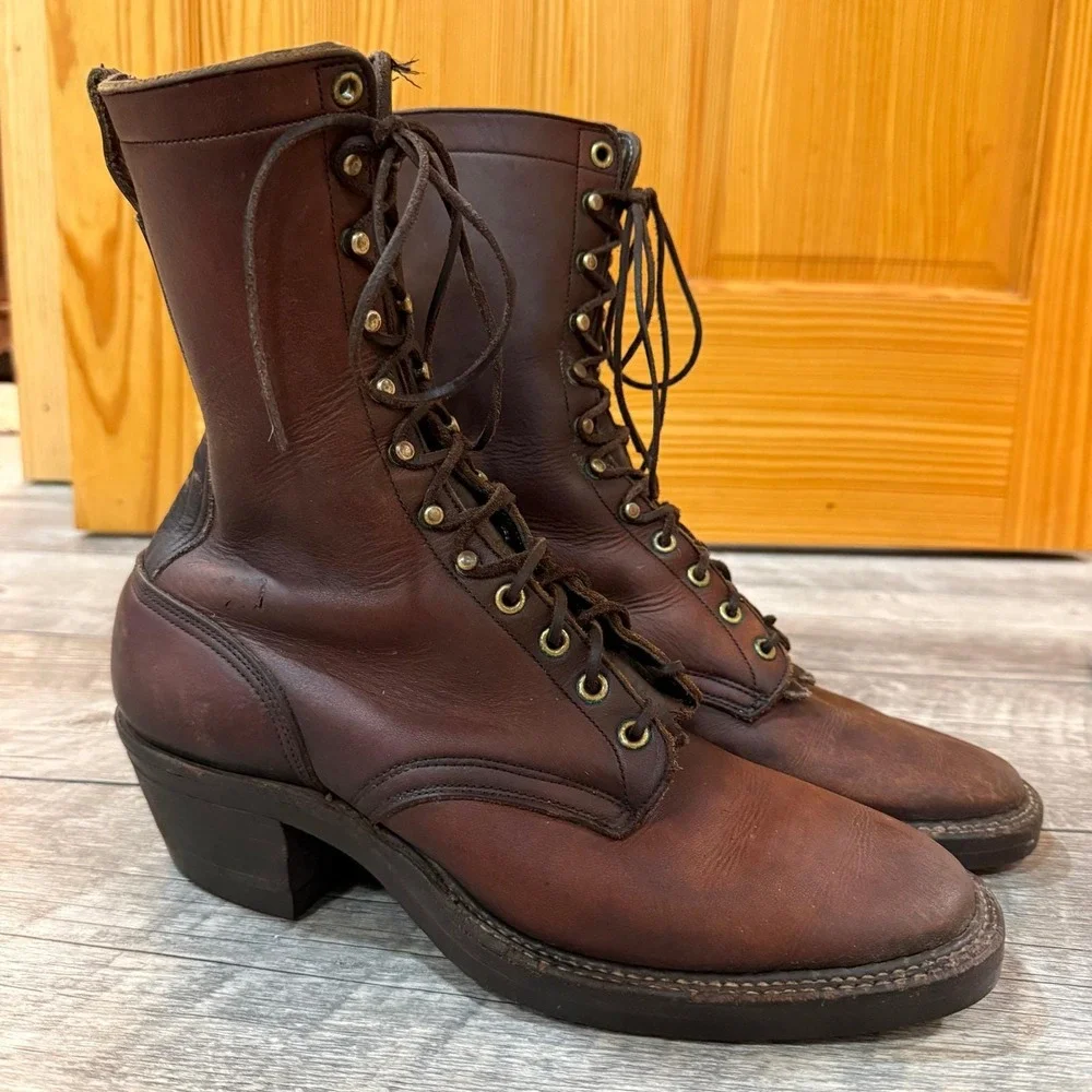 Vintage Heritage Leather Packer Style Vibram‎ Workwear Western Boots Men 12B